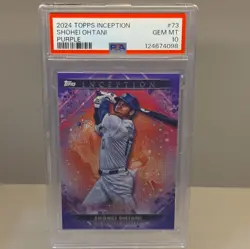 2024 Topps Inception Shohei Ohtani Purple /150 73 SSP PSA 10. - Image 1