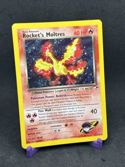 Pokemon TCG Rocket's Moltres Gym Heroes Holo Card 12/132 SWIRL - Image 2