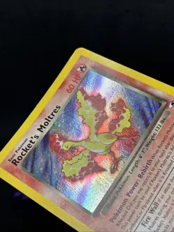 Pokemon TCG Rocket's Moltres Gym Heroes Holo Card 12/132 SWIRL - Image 4