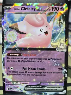 Lillie's Clefairy ex Double Rare SV Journey Together 056/159 NM Pokemon TCG - Image 1