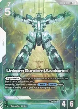 Unicorn Gundam Awakened GD04-066 LR+ Alternate Alt - Gundam TCG: Phantom Aria NM - Image 1