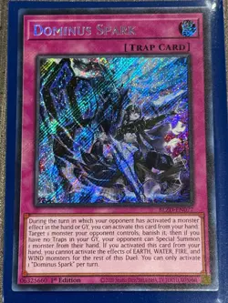 Yugioh! **DOMINUS SPARK - 1st Edition Secret Rare BLZD-EN077 - NM/Mint Condition - Image 1