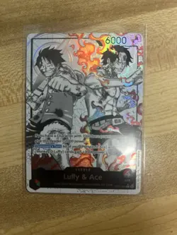 ST30-001 - Luffy & Ace Leader (Alternate Art Parallel - Black/White) - Near Mint - Image 2