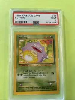 Pokemon TCG Koffing Base Set, Unlimited Common Card 51/102 Psa 9 - Image 1