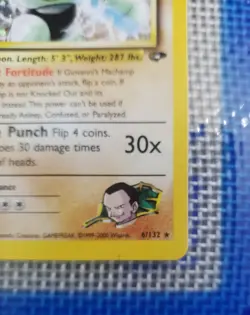 Pokemon TCG Giovanni's Machamp Holo Unlimited Rare Card Gym Challenge - Image 3