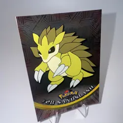 Sandslash #28 | Topps TV Animation Series | Holo Pokemon Card NM | - Image 1