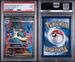 2025 POKEMON MEG EN-MEGA EVOLUTION ULTRA RARE #160 MEGA LUCARIO EX PSA 9 - Image 1