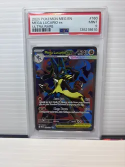 2025 POKEMON MEG EN-MEGA EVOLUTION ULTRA RARE #160 MEGA LUCARIO EX PSA 9 🔥 - Image 1