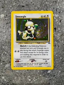 Pokemon TCG Cards Smeargle 11/75 Neo Discovery Holo Rare EXC * SWIRL * - Image 1