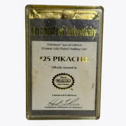 1999 Pokemon PIKACHU 23K Gold-Plated #25 Special Edition Trading Card W/ COA - Image 3