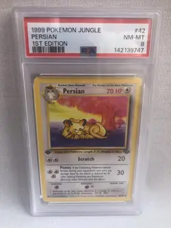 PSA 8 WOTC 1999 1st Edition Jungle Persian 42/64 Uncommon Card NM-MT - Image 1