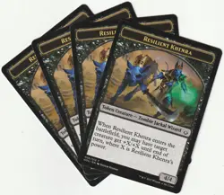 ✪ 4 MAGIC The Gathering RESILIENT KHENRA Creature Token MTG PLAYSET HOU/EN 2017 - Image 1