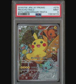 2016 Pokemon Japanese XY Promo 20th Anniversary Festa #279 Pikachu Holo PSA 9 - Image 3