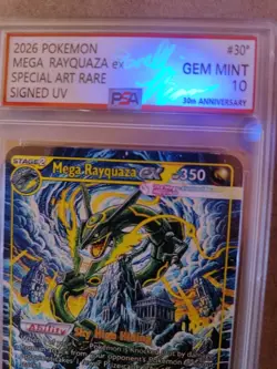 Pokemon M.Rayquaza EX 30th SAR Signed UV Italian Artist F.C 3 Of 30 F.C - Image 5