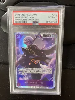 2023 ONE PIECE JAP AWAKENING OF THE NEW ERA 069 TRAFALGAR LAW PSA 10 R - Image 1