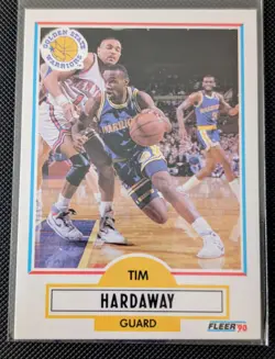 1990-91 Fleer Rookie RC #63 Tim Hardaway Golden State Warriors Basketball Card - Image 1
