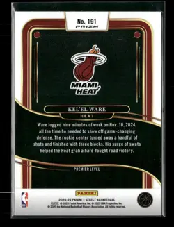 Kel'el Ware ROOKIE CARD LOT - Prizm Parallels - Miami Heat - Image 5