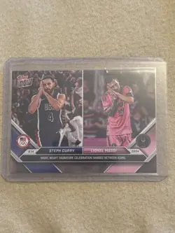 Lionel Messi/Steph Curry 2024 TOPPS NOW Card #128 Night Night Celebration (MINT) - Image 1