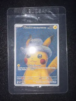 Pokemon TCG: Van Gogh Pikachu with Grey Felt Hat SVP 085 Promo Card - Sealed - Image 2