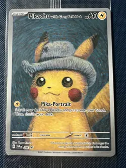 Pokemon TCG: Van Gogh Pikachu with Grey Felt Hat SVP 085 Promo Card - Sealed - Image 1