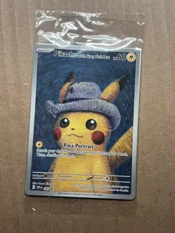 Pokemon TCG: Van Gogh Pikachu with Grey Felt Hat SVP 085 Promo Card - Sealed - Image 1