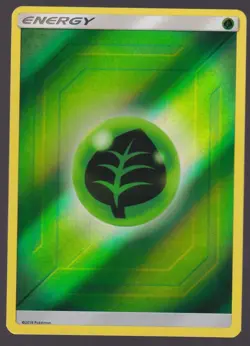 Grass Energy Sun Moon Reverse Holo Team Up Pokemon Trading Card TCG - Image 1