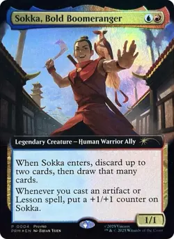 MTG Sokka, Bold Boomeranger - Extended Art - Media Promo, NM-Mint, English Promo - Image 1