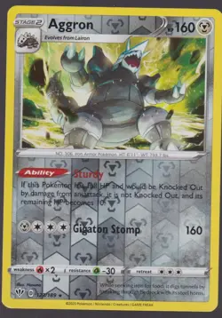 Aggron Reverse Holo SWSH03: Darkness Ablaze 123/189 Pokemon Trading Card TCG - Image 1