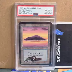 Island A - 1993 ALPHA - PSA 6 / AUTO 10 - Graded - MTG - Image 1