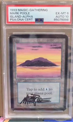 Island A - 1993 ALPHA - PSA 6 / AUTO 10 - Graded - MTG - Image 2