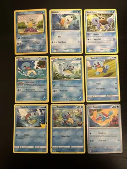 Squirtle LP/NM Pokemon Card Lot 63/102 63/100 112/132 29/149 14/101 23/181 - Image 1