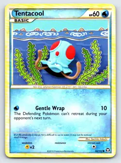 Tentacool 80/102 Common HGSS Triumphant Pokemon Lightly Played - Image 1