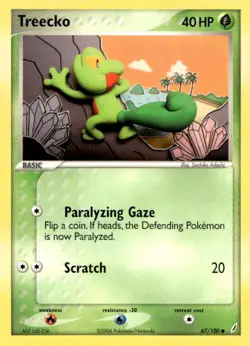 Treecko 67/100 Common Crystal Guardians Pokemon Lightly Played - Image 1