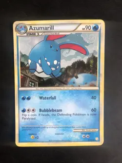 Pokemon TCG Azumarill 2/123 Holo Rare HeartGold & SoulSilver NM - Image 1