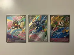 Pokemon TCG First Partner Illustration Collection Alola Rowlet Litten Popplio - Image 1