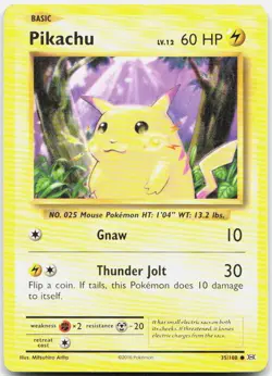Pikachu 35/108 Common Evolutions Pokemon LP - Image 1