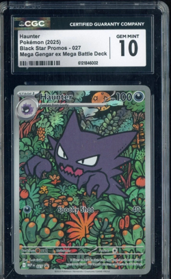 2025 Pokemon Black Star Promos #027 Haunter Mega Gengar Ex Battle Deck CGC 10 - Image 1