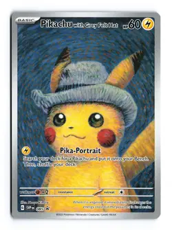 NM - PIKACHU WITH GREY FELT HAT #085 2023 POKEMON SVP EN-SV BLACK STAR PROMO - Image 1