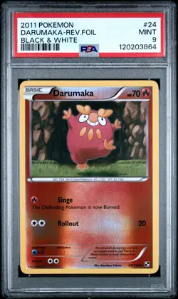 2011 POKEMON B&W #24 DARUMAKA-REVERSE FOIL PSA 9 - Image 1