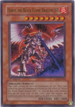 Lightly Played, English Yu Gi Oh Horus the Black Flame Dragon LV8 - SOD-EN008 - - Image 1