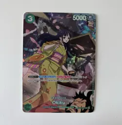 Bandai One Piece Card Game Okiku Character OP01-035 Romance Dawn Alt Art Foil EN - Image 1