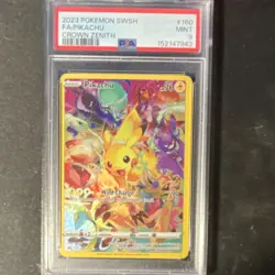 Pokemon Pikachu Secret Rare Full Art 160/159 Crown Zenith Holo PSA 9 2023 - Image 1