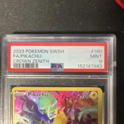 Pokemon Pikachu Secret Rare Full Art 160/159 Crown Zenith Holo PSA 9 2023 - Image 2
