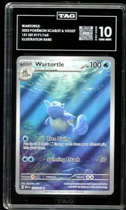 TAG 10 Wartortle lllustration Rare IR 171 English Pokemon 151 Card GEM MINT PSA - Image 1