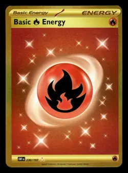 Basic Fire Energy 230/197 Hyper Rare Obsidian Flames Pokemon Card - Image 2