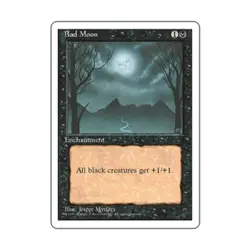 WOTC MtG 4th Ed Bad Moon (R) VG - Image 1