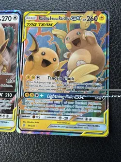 Pokemon Card Lot Of 2 Tag Team Eevee Snorlax Raichu - Image 4