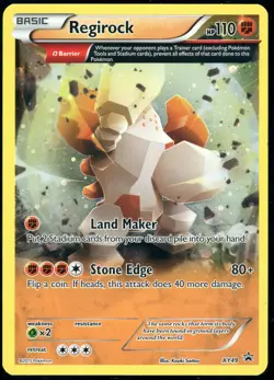 Regirock XY49 XY Full Art Black Star Promo Cosmos Holo Pokemon Card LP - Image 1