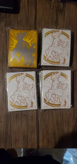 Arceus Sleeves 65ct Pokemon Brilliant Stars ETB Card Sleeves 4 Pack Lot Sealed - Image 1