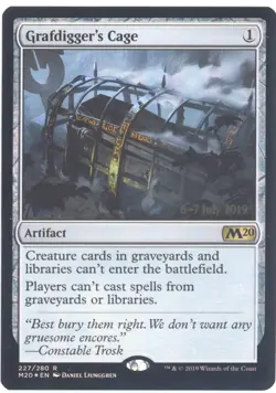 MTG Grafdigger's Cage R Core Set 2020 Promos #227s FOIL - Image 1